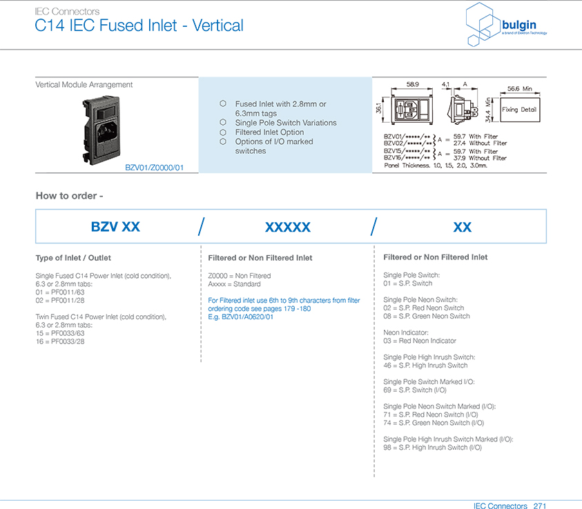 BZV01-Z0000-01垂直電源接入模塊選型 BZV01-Z0000-01垂直電源接入模塊選型